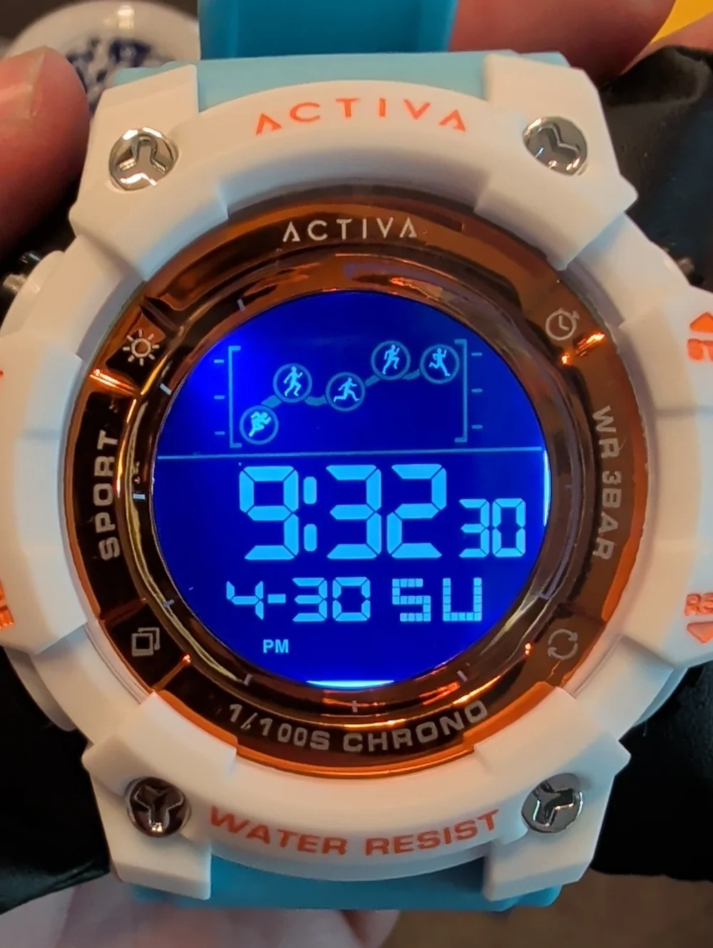 Activa Digital Sport Watch in White & Light Blue ACW8082-012 By Invicta